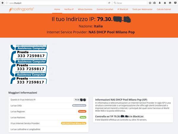 Conoscere lo IP Pubblico con www.iltuoip.it