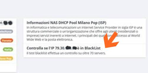 Controlla IP Pubblico se è in BlackList con www.iltuoip.it